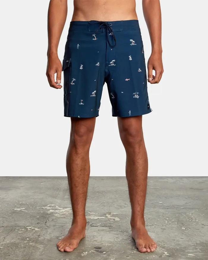 RVCA Mens Boardshorts Restless Boardshorts 17034 New Navy Nnv On Sale