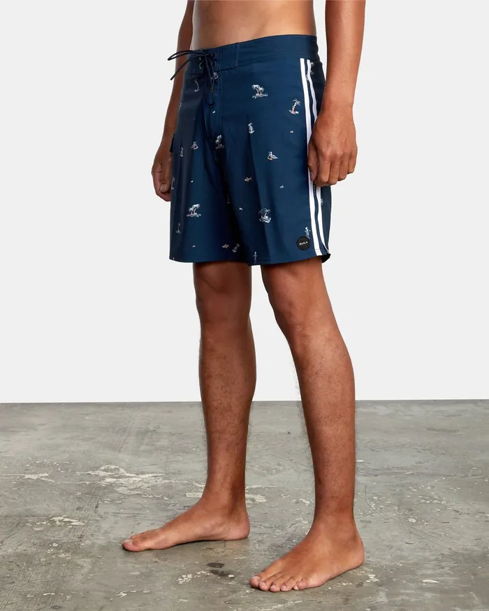 RVCA Mens Boardshorts Restless Boardshorts 17034 New Navy Nnv On Sale