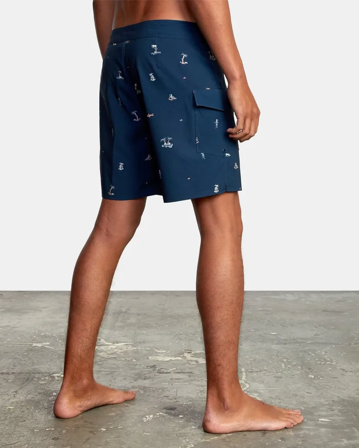 RVCA Mens Boardshorts Restless Boardshorts 17034 New Navy Nnv On Sale