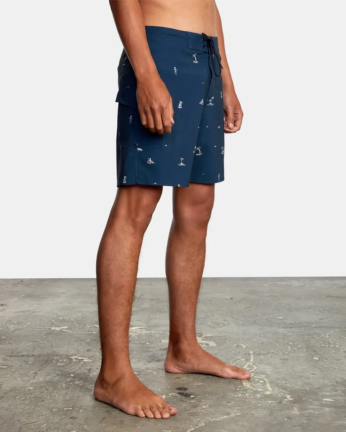 RVCA Mens Boardshorts Restless Boardshorts 17034 New Navy Nnv On Sale