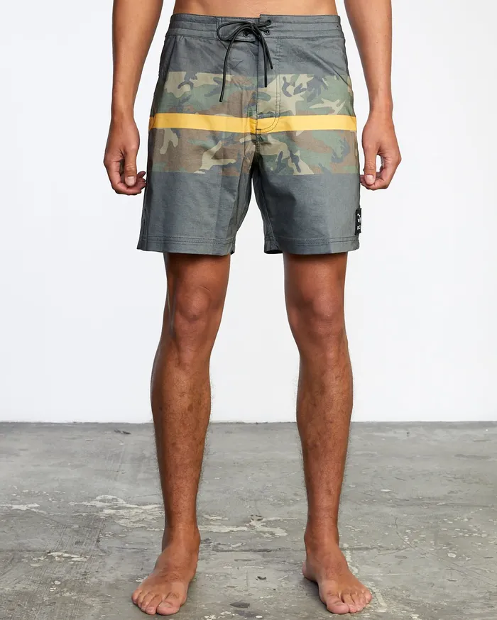 RVCA Mens Boardshorts Westport Hawaii Print Boardshorts 17034 Pirate Black Ptk On Sale