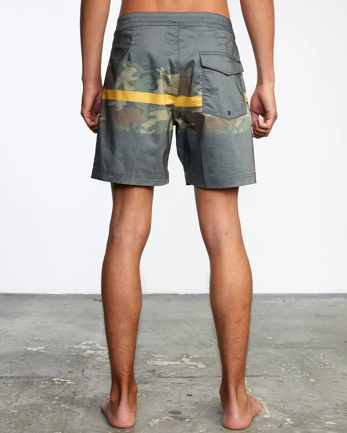 RVCA Mens Boardshorts Westport Hawaii Print Boardshorts 17034 Pirate Black Ptk On Sale