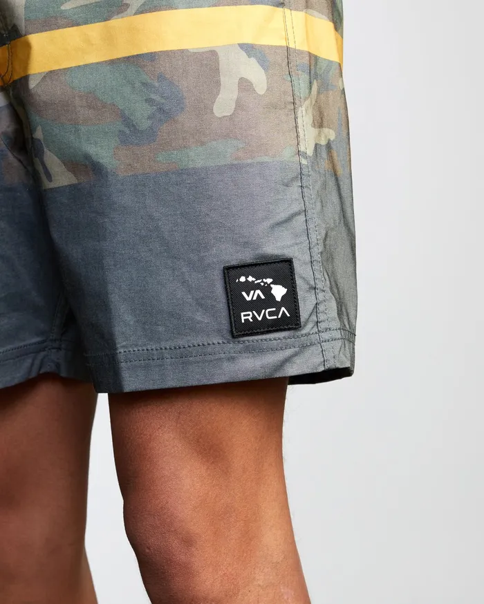 RVCA Mens Boardshorts Westport Hawaii Print Boardshorts 17034 Pirate Black Ptk On Sale