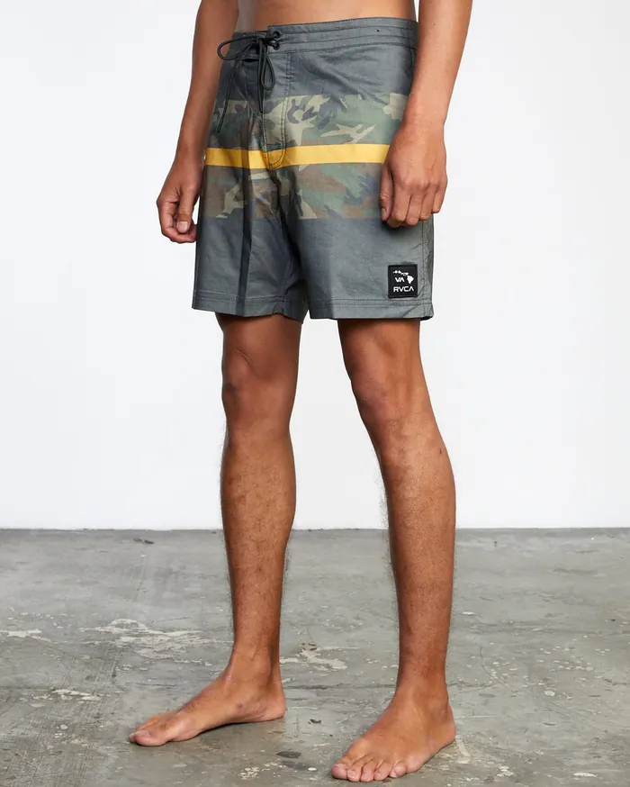 RVCA Mens Boardshorts Westport Hawaii Print Boardshorts 17034 Pirate Black Ptk On Sale