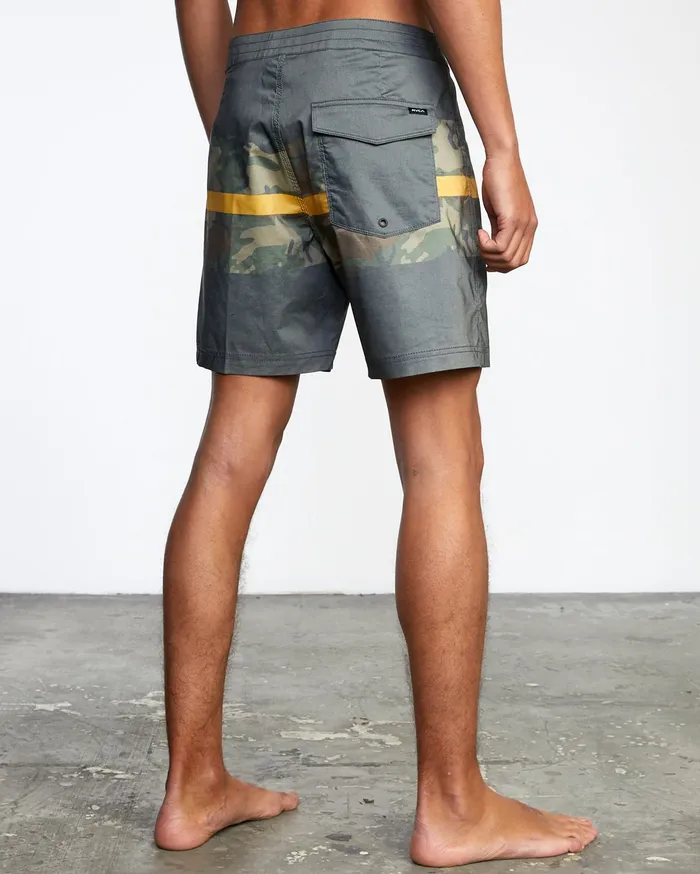 RVCA Mens Boardshorts Westport Hawaii Print Boardshorts 17034 Pirate Black Ptk On Sale