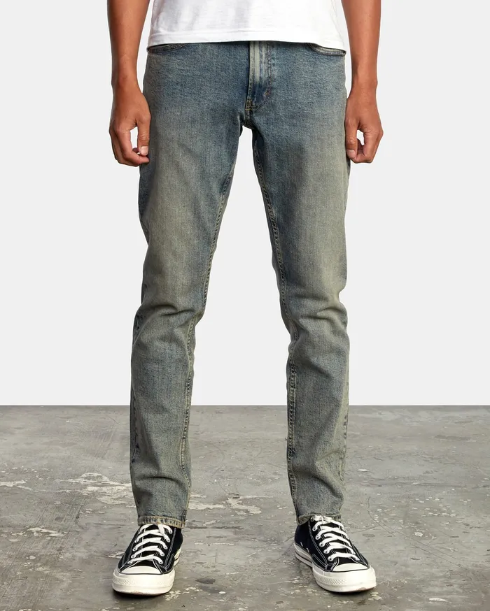 RVCA Mens Denim Daggers Slim Fit Denim Jeans Dark Vintage Dkv Gift for Friend