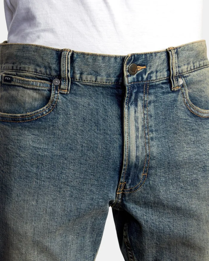 RVCA Mens Denim Daggers Slim Fit Denim Jeans Dark Vintage Dkv Gift for Friend