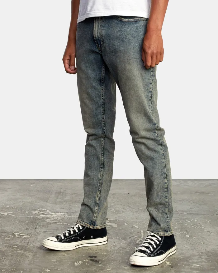 RVCA Mens Denim Daggers Slim Fit Denim Jeans Dark Vintage Dkv Gift for Friend