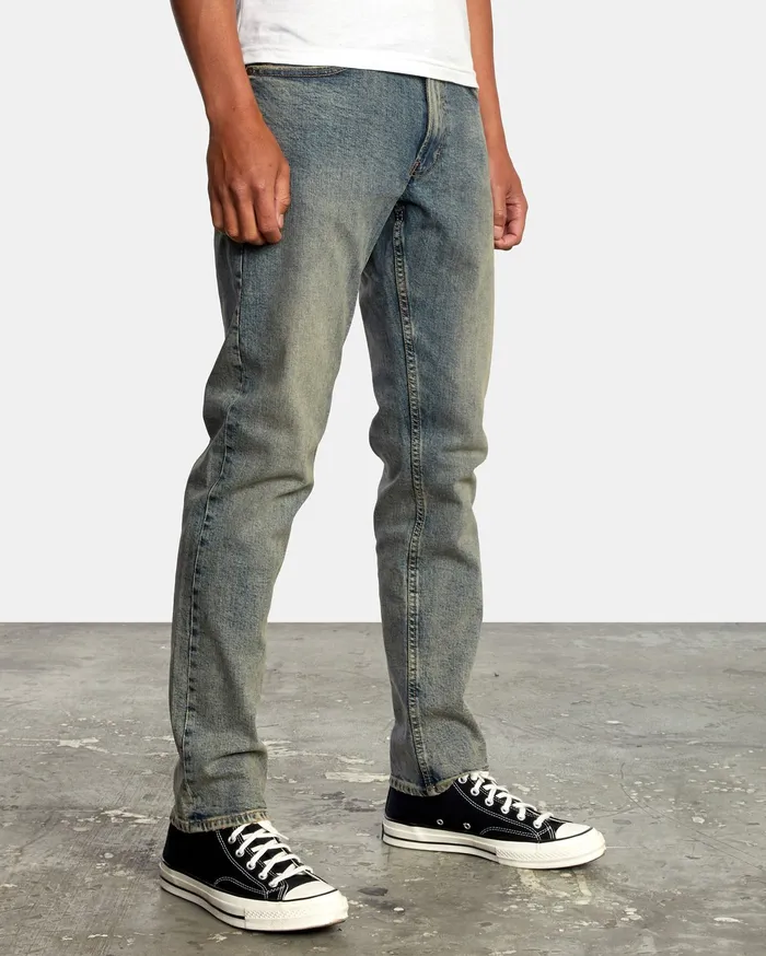 RVCA Mens Denim Daggers Slim Fit Denim Jeans Dark Vintage Dkv Gift for Friend