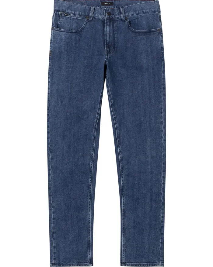RVCA Mens Denim Daggers Slim Fit Denim Jeans Light Vintage Wash Lvw Near Me
