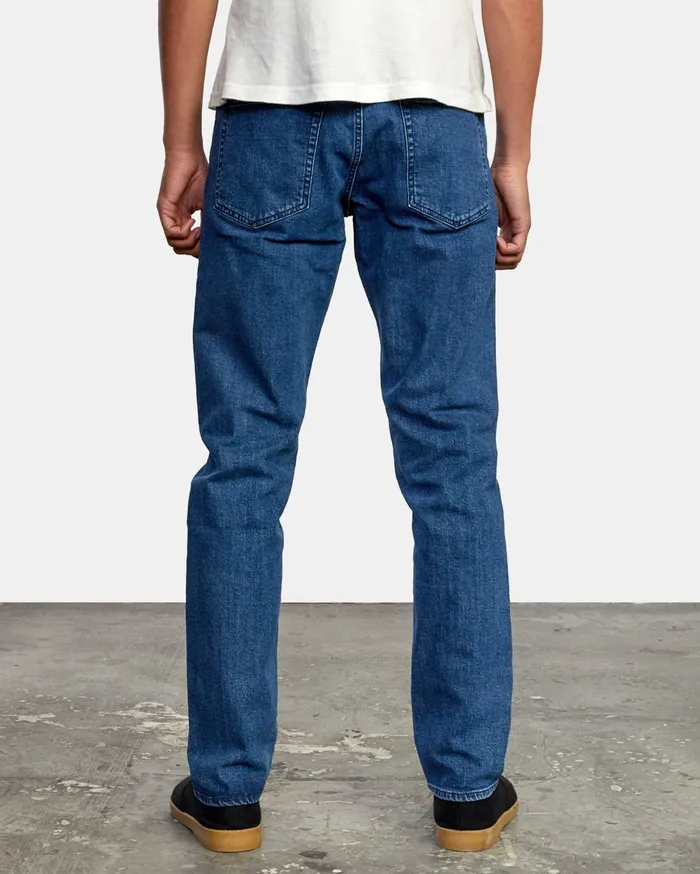 RVCA Mens Denim Daggers Slim Fit Denim Jeans Light Vintage Wash Lvw Near Me