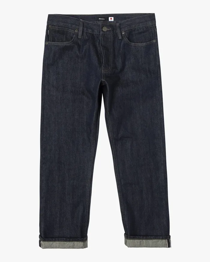 RVCA Mens Denim New Dawn Modern Straight Fit Denim Raw Blue Rwu For Sale