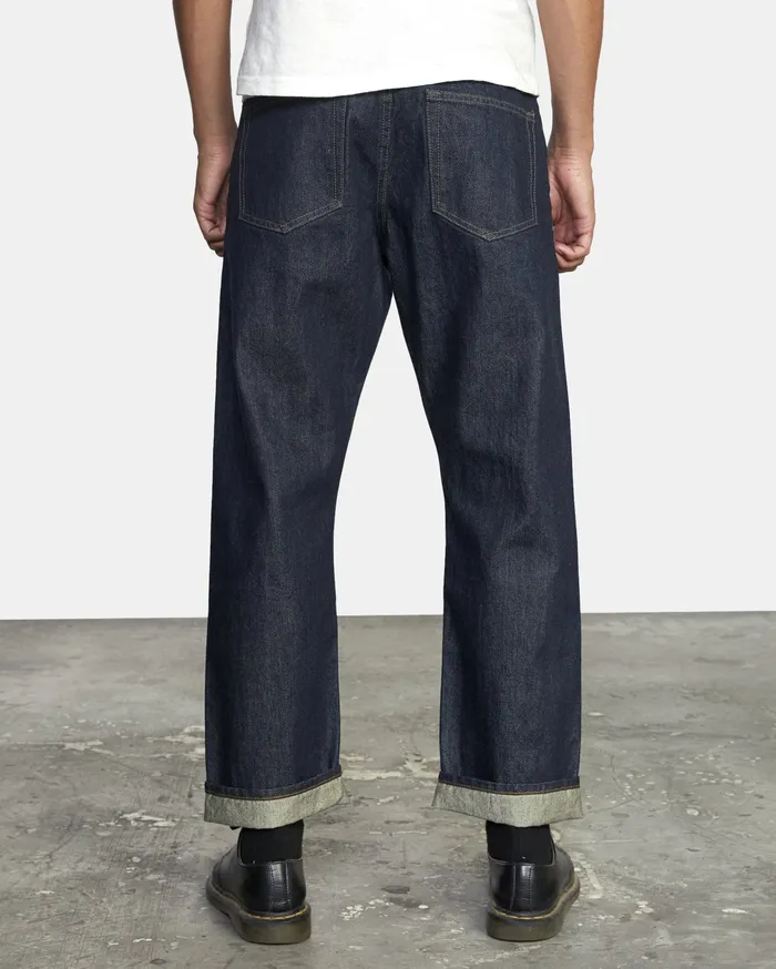 RVCA Mens Denim New Dawn Modern Straight Fit Denim Raw Blue Rwu For Sale
