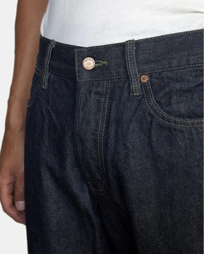 RVCA Mens Denim New Dawn Modern Straight Fit Denim Raw Blue Rwu For Sale