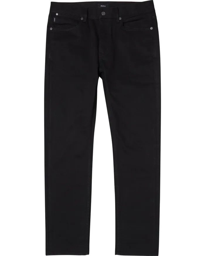 RVCA Mens Denim Rockers Skinny Fit Denim Black Black Bbk Popular