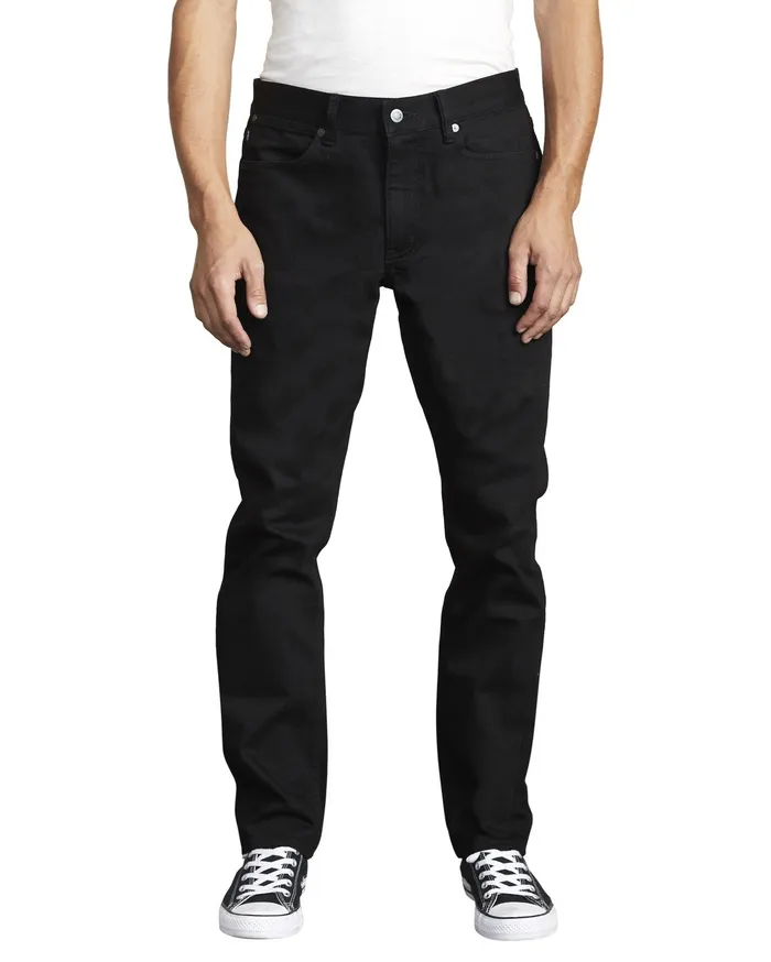 RVCA Mens Denim Rockers Skinny Fit Denim Black Black Bbk Popular