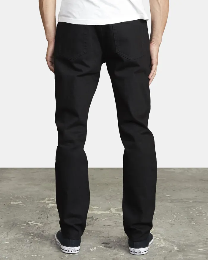 RVCA Mens Denim Rockers Skinny Fit Denim Black Black Bbk Popular