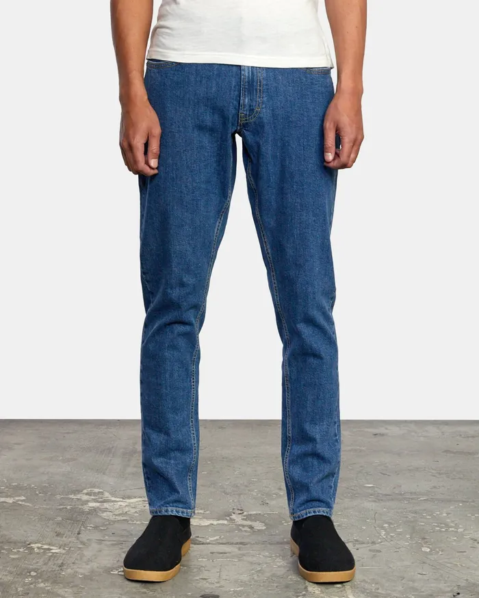 RVCA Mens Denim Weekend Straight Fit Stretch Denim Jeans Light Vintage Wash Lvw Near Me