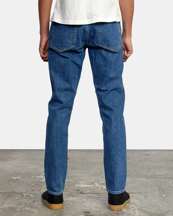 RVCA Mens Denim Weekend Straight Fit Stretch Denim Jeans Light Vintage Wash Lvw Near Me