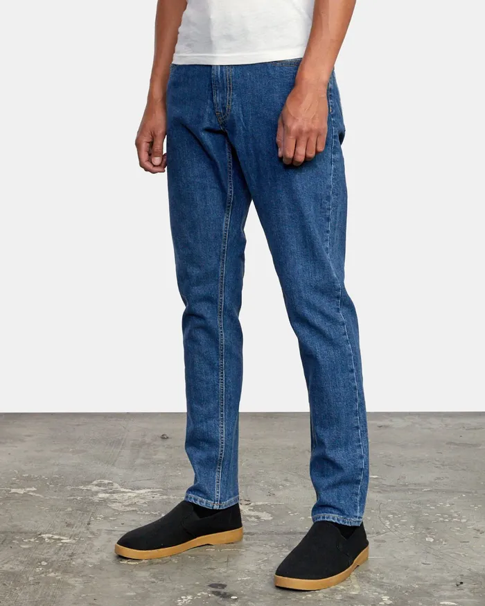 RVCA Mens Denim Weekend Straight Fit Stretch Denim Jeans Light Vintage Wash Lvw Near Me