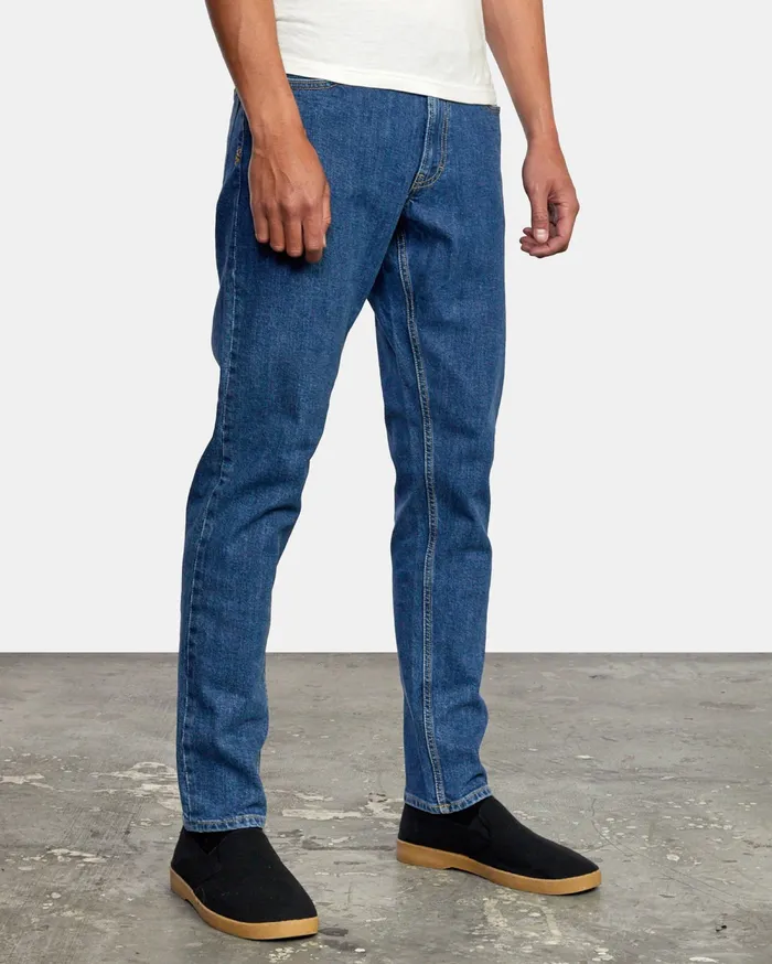RVCA Mens Denim Weekend Straight Fit Stretch Denim Jeans Light Vintage Wash Lvw Near Me
