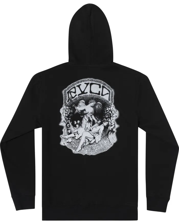 RVCA Mens Hoodies Kevin Ancell St Margret Hoodie Black Blk On Sale