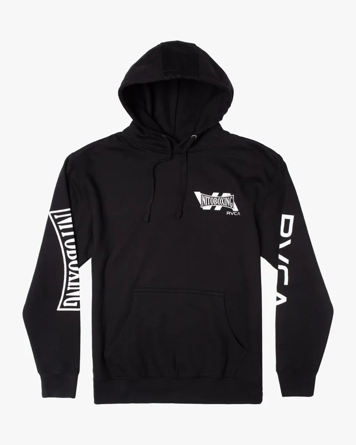 RVCA Mens Hoodies Nito Boxing Big Va Hoodie Black Blk Popular