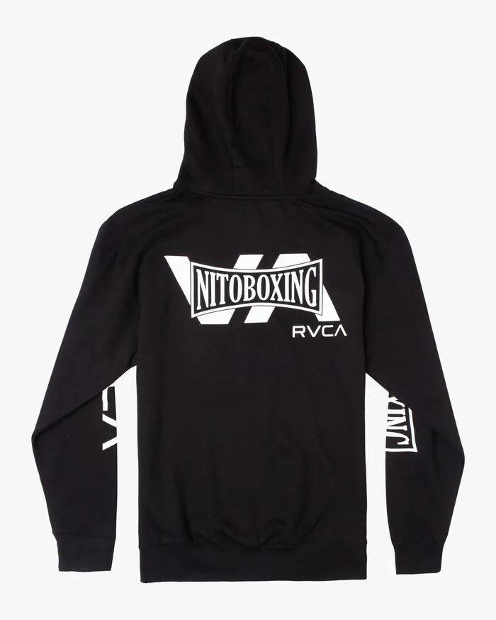 RVCA Mens Hoodies Nito Boxing Big Va Hoodie Black Blk Popular