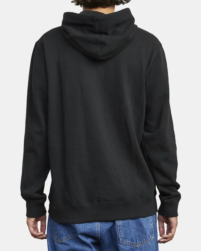 RVCA Mens Hoodies Recession Americana Pullover Hoodie Rvca Black Rvb On Sale