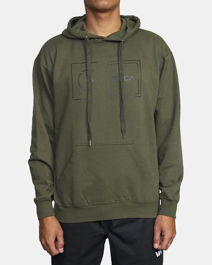 RVCA Mens Hoodies Sport Balance Box Sport Hoodie Olive Olv Cheap On Sale