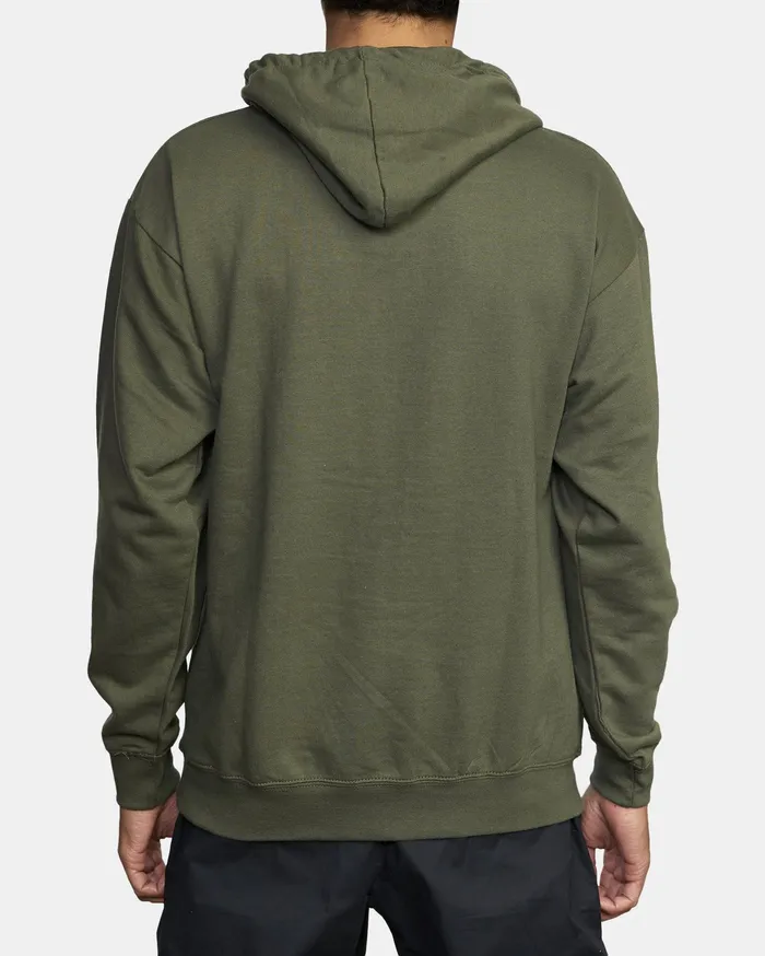 RVCA Mens Hoodies Sport Balance Box Sport Hoodie Olive Olv Cheap On Sale