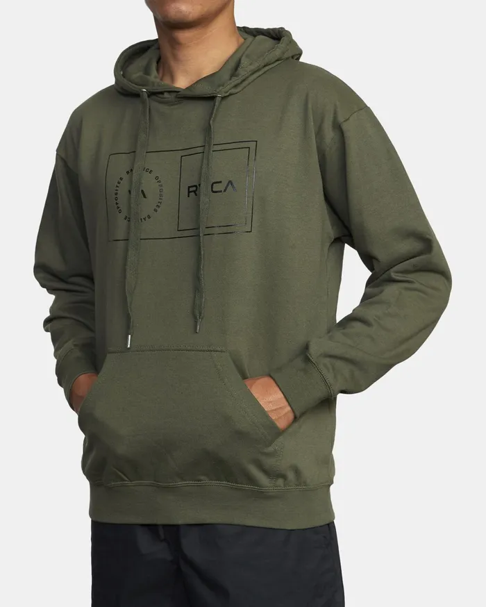RVCA Mens Hoodies Sport Balance Box Sport Hoodie Olive Olv Cheap On Sale