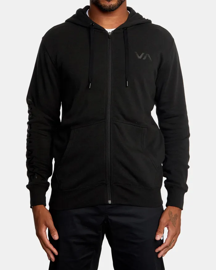 RVCA Mens Hoodies Swift Zip Up Hoodie Box Black Blk Cheap On Sale