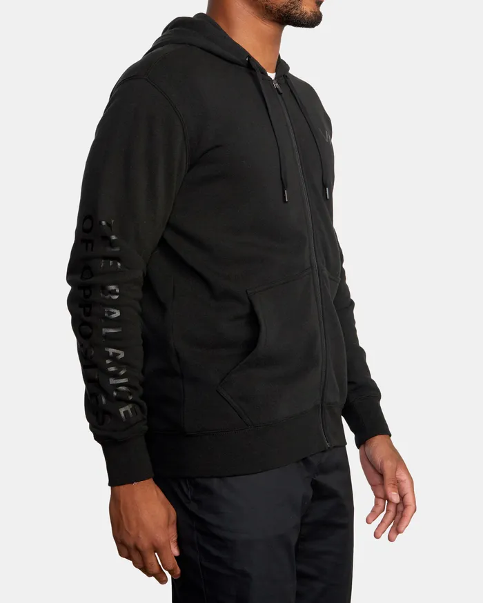 RVCA Mens Hoodies Swift Zip Up Hoodie Box Black Blk Cheap On Sale