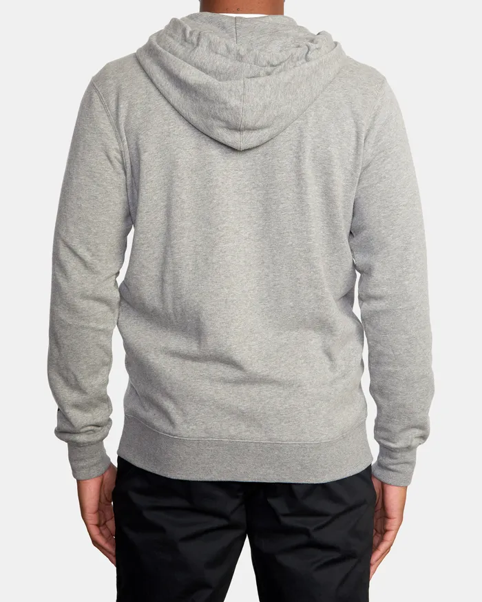 RVCA Mens Hoodies Swift Zip Up Hoodie Patch Heather Grey Hgr Casaul
