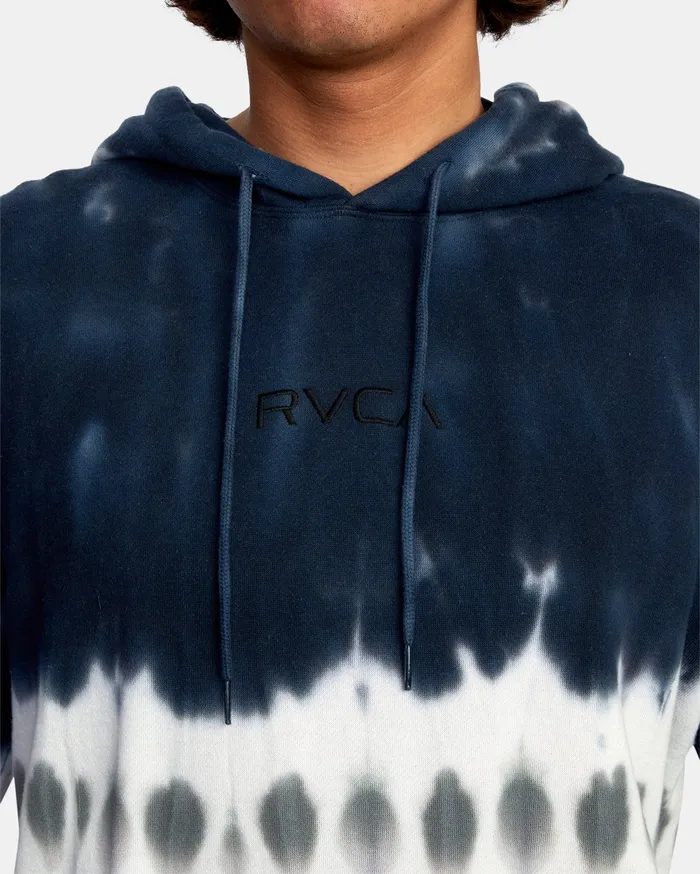 RVCA Mens Hoodies Tonally TieDye Iii Pullover Hoodie Blue Stripe Tie Dye Kvcw Casaul