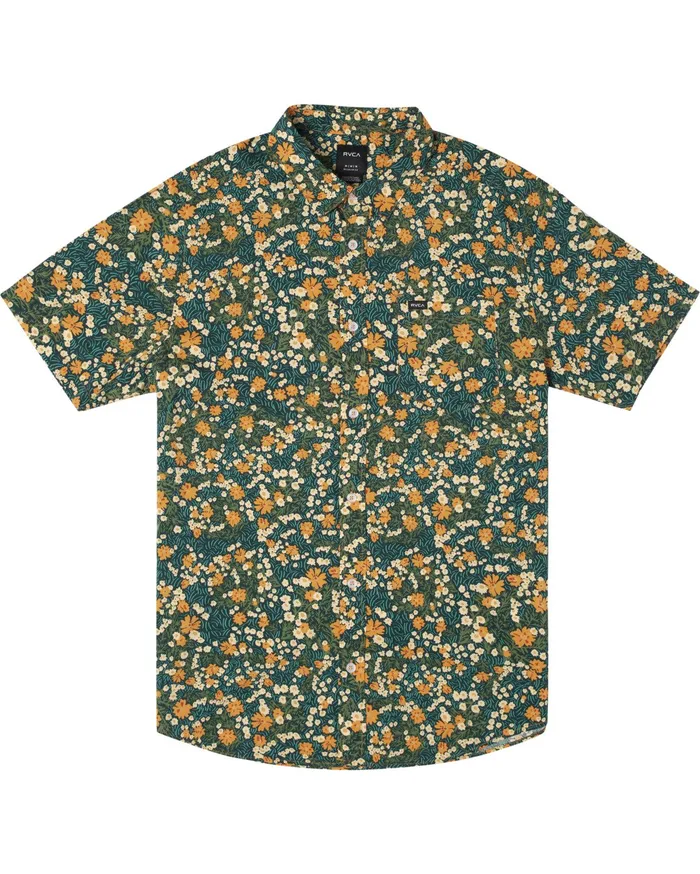RVCA Mens Jackets Baritone Short Sleeve Shirt Carrot Nlm0