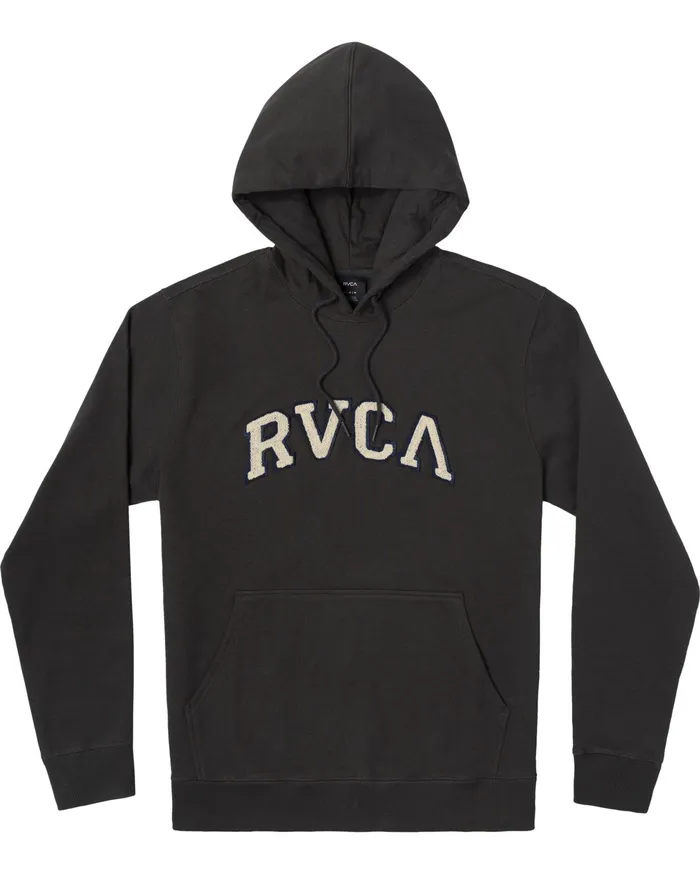 RVCA Mens Jackets Concord Applique Pullover Hoodie Pirate Black Ptk