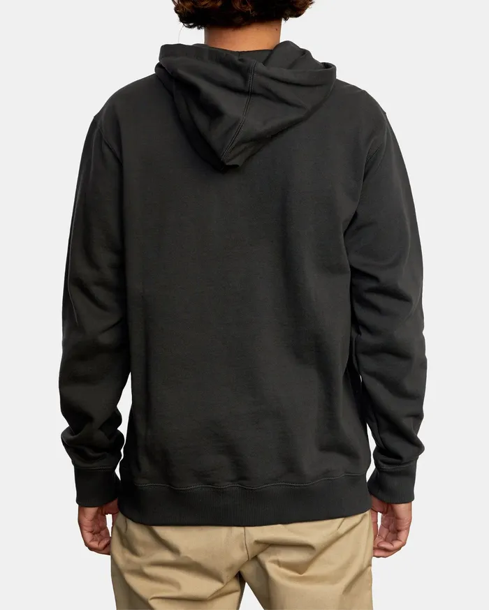 RVCA Mens Jackets Concord Applique Pullover Hoodie Pirate Black Ptk