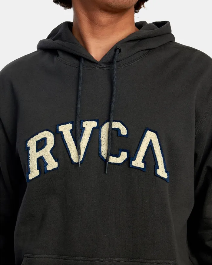 RVCA Mens Jackets Concord Applique Pullover Hoodie Pirate Black Ptk