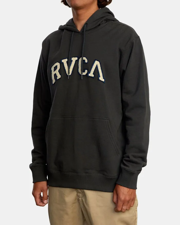 RVCA Mens Jackets Concord Applique Pullover Hoodie Pirate Black Ptk