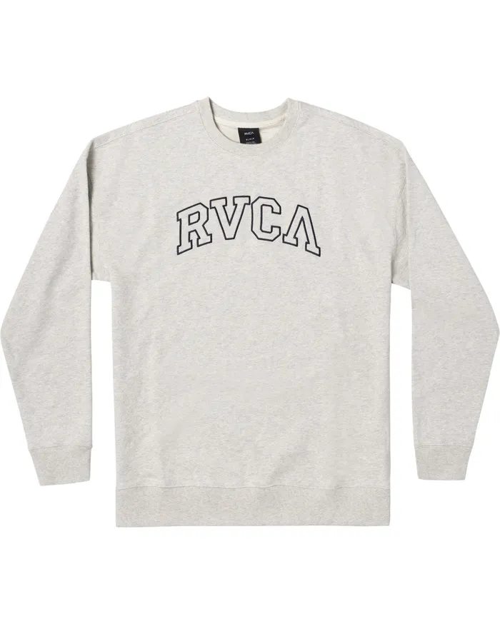 RVCA Mens Jackets Hastings Emblem Crewneck Sweatshirt Snow Marle Swm