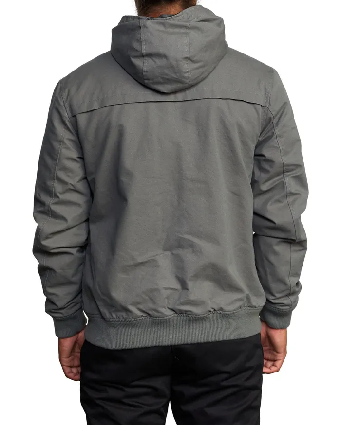 RVCA Mens Jackets Hooded Bomber 2 Waterproof Jacket Olive Olv