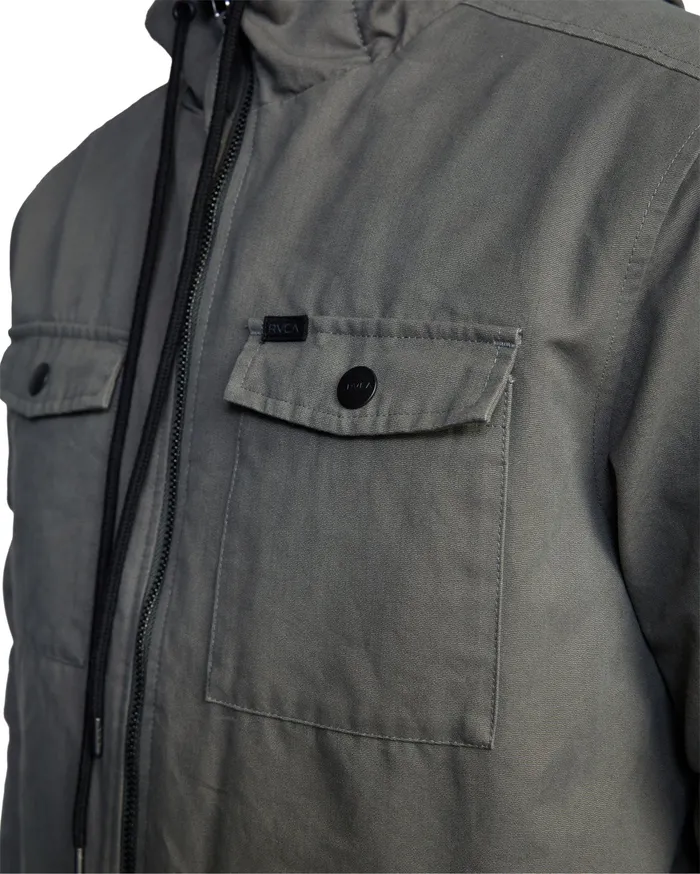 RVCA Mens Jackets Hooded Bomber 2 Waterproof Jacket Olive Olv