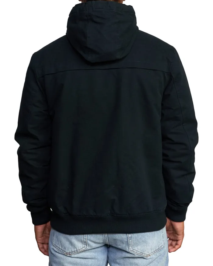 RVCA Mens Jackets Hooded Bomber 2 Waterproof Jacket Rvca Black Rvb