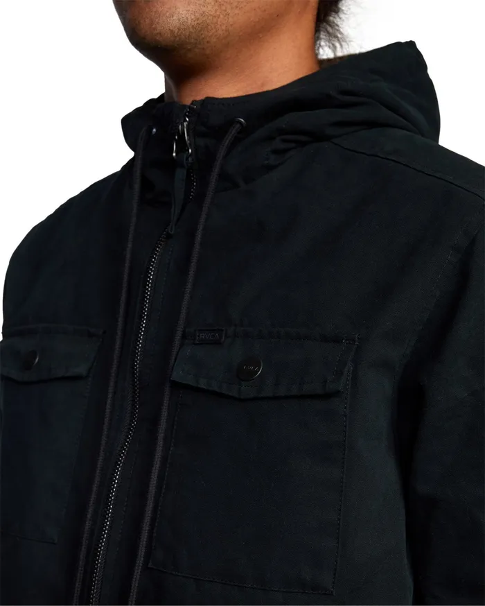 RVCA Mens Jackets Hooded Bomber 2 Waterproof Jacket Rvca Black Rvb