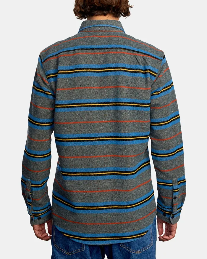 RVCA Mens Jackets Rvca Blanket Long Sleeve Shirt Multi Mul
