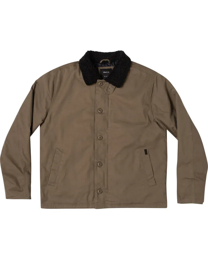 RVCA Mens Jackets Uss Waterproof Deck Coat Wood Woo