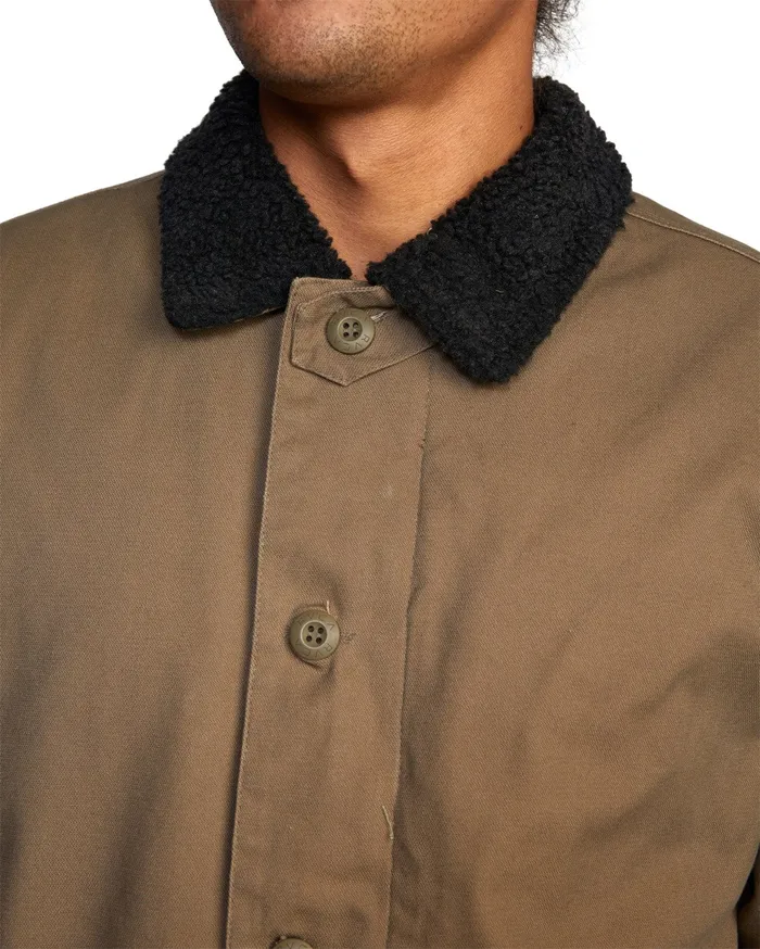 RVCA Mens Jackets Uss Waterproof Deck Coat Wood Woo