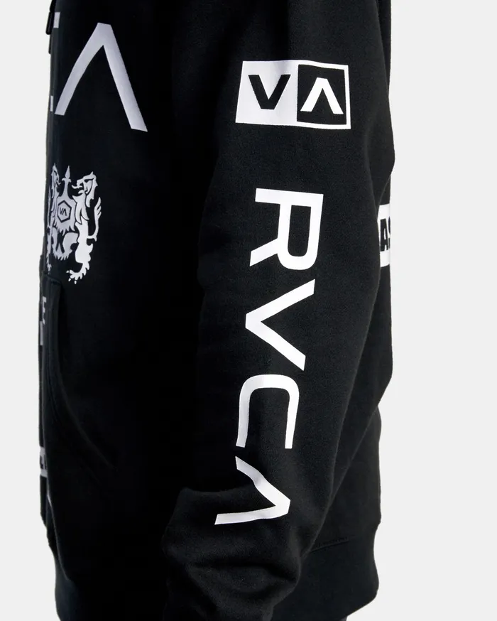 RVCA Mens Jackets Va Sport All Brand Sport Workout Hoodie Black Multi Bml